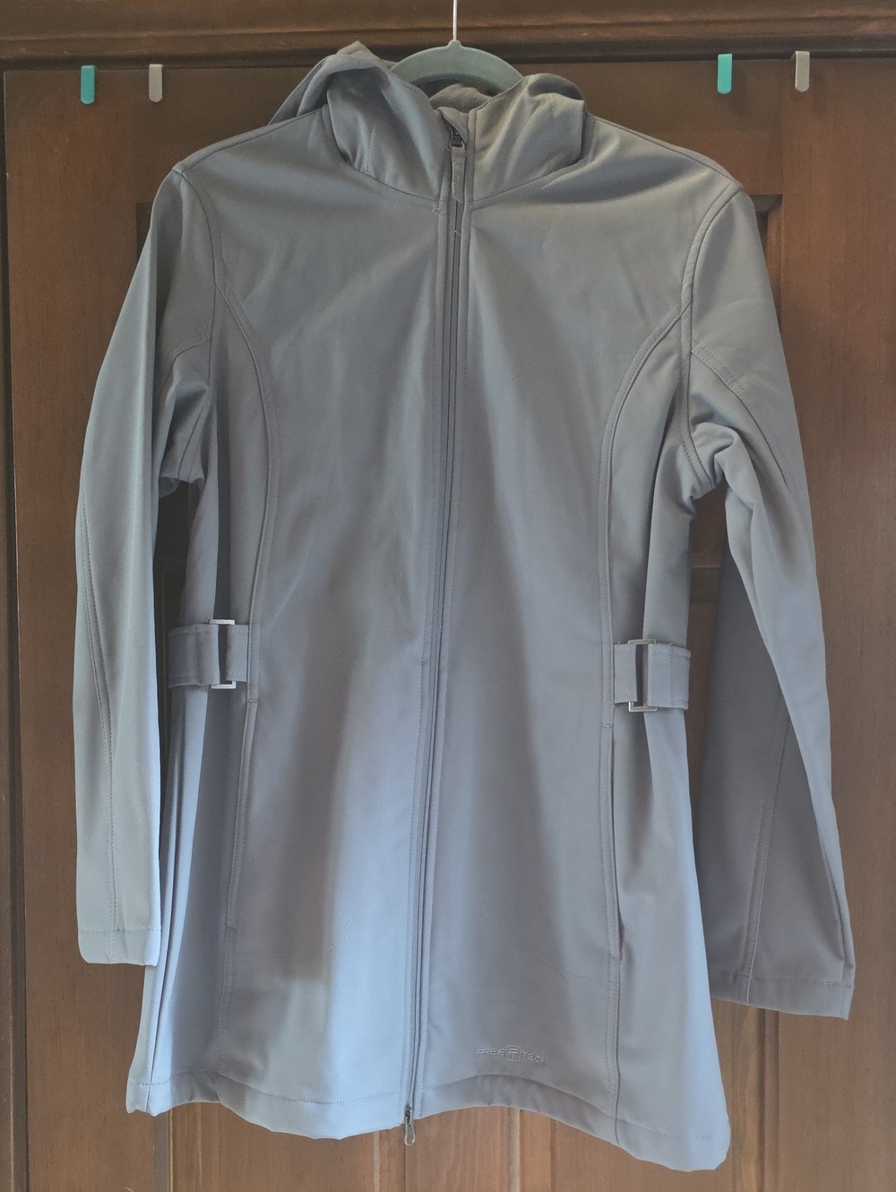 Like New Adjustable Lined Hooded Softshell Water Resistant Rain Jacket Gray Sz M